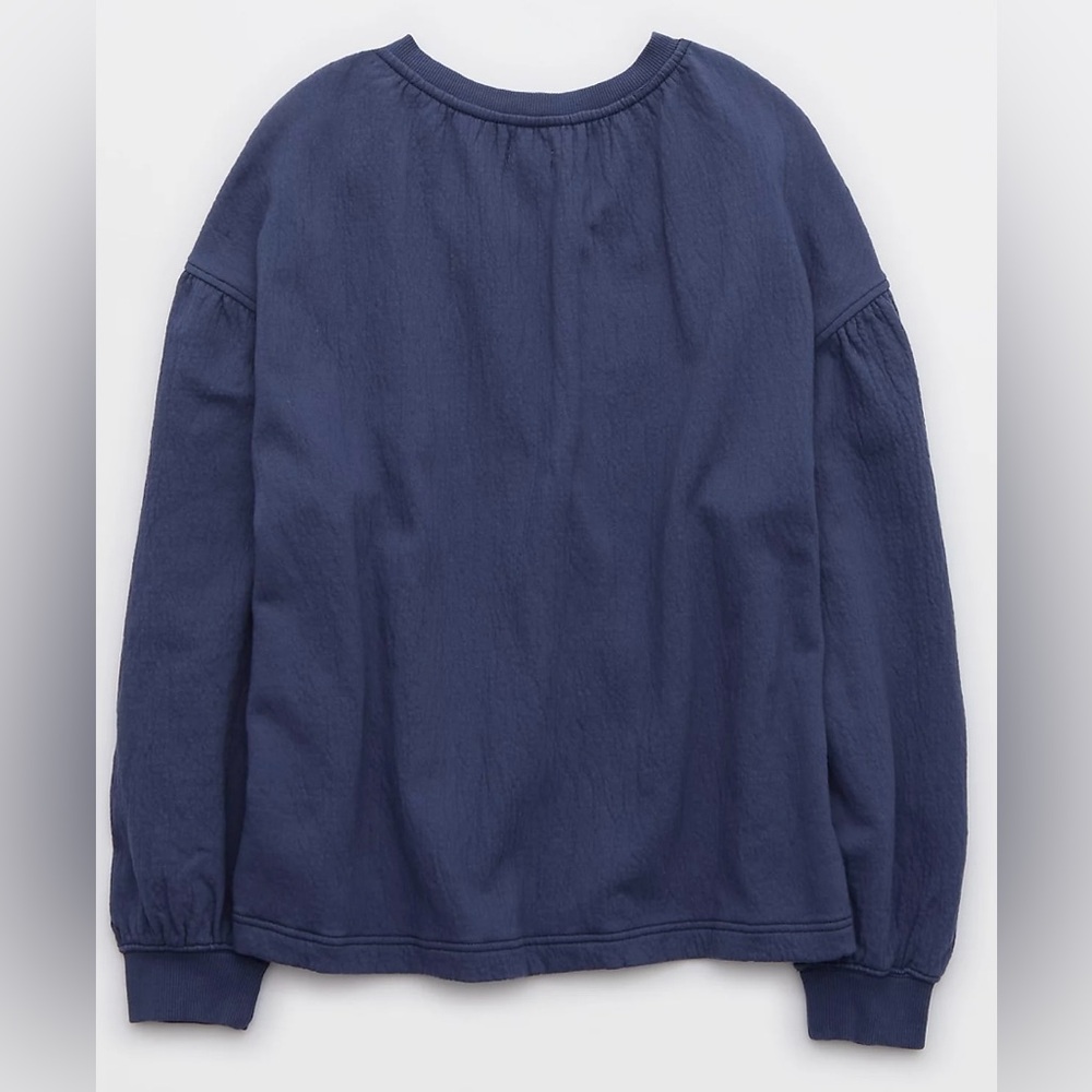 NWT(in packaging)Aerie Easy Street Sweatshirt Premium cotton Navy Blue - Picture 4 of 6